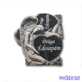 Szívet tartó angyal 8x6,5cm - Drága Édesapám