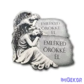   Kőtáblára borult angyalka 6,5x8cm - Emléked örökké él