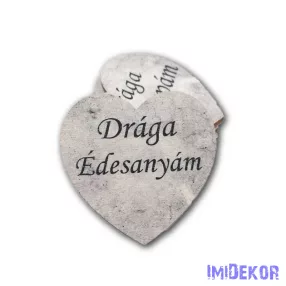 Márványhatású szív 5 cm - Drága Édesanyám