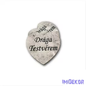 Márványhatású szív 5 cm - Drága Testvérem