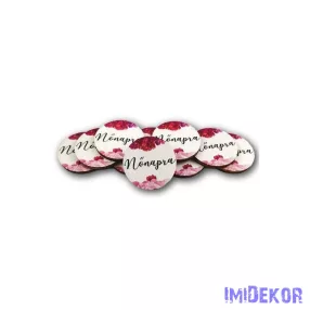 Nőnapra kör 3cm 10db/csomag - Virágos