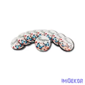 Nőnapra kör 3cm 10db/csomag - Pillangós
