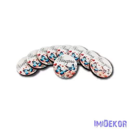 Nőnapra kör 3cm 10db/csomag - Pillangós