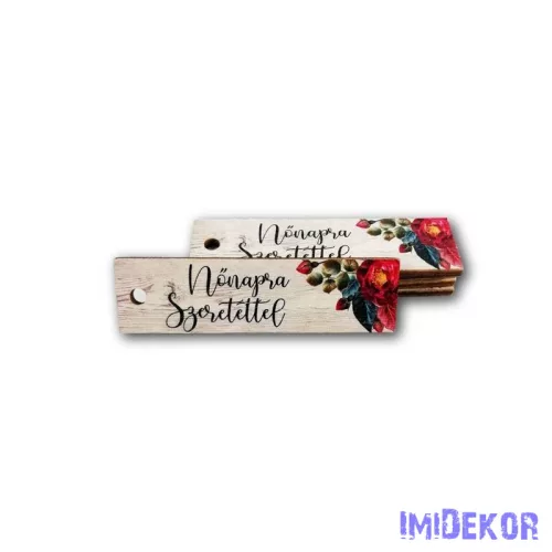 Biléta fa 2x7,5cm 5db/csomag - Nőnapra szeretettel