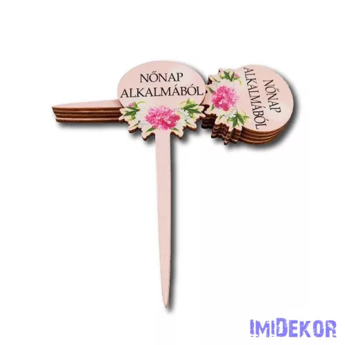 Díszes virágos beszúró 15x5cm 5db/csomag - Nőnap alkalmából