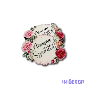   Díszes rózsás fa 5,5x7,5cm 5db/csomag - Nőnapra szeretettel