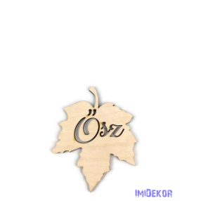 Natúr levél Ősz felirattal 11x8,5cm - Nagy