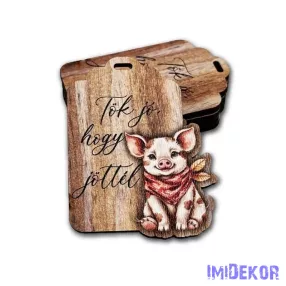   Cikornyás fa biléta - MALAC tök jó, hogy jöttél 3,7x6,9cm 5db/csomag