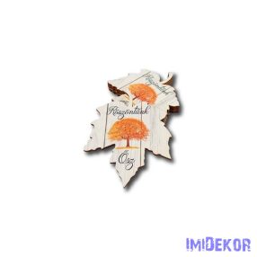   Színes levél Köszöntünk ősz felirattal 10x7,8cm - Kicsi