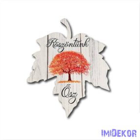   Színes levél Köszöntünk ősz felirattal 15,3x12,2cm - Közepes