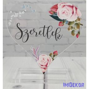Szív plexi 8,5x8cm - Szeretlek