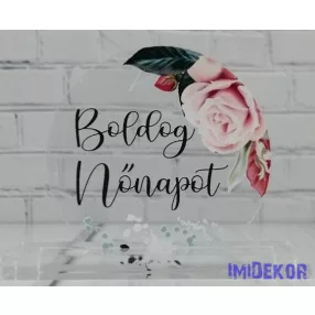 Kör plexi 5cm 3db/csomag - Boldog nőnapot rózsaszín