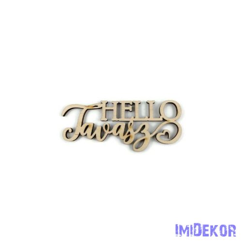Hello Tavasz fa felirat 10x4,5cm 5db/csomag - Natúr