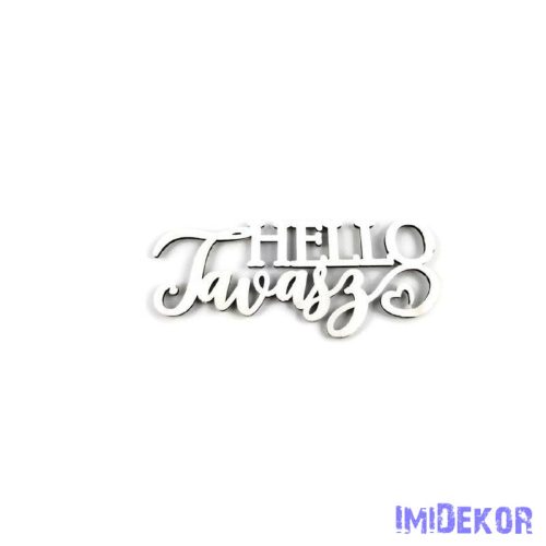 Hello Tavasz fa felirat 10x4,5cm 5db/csomag - Fehér