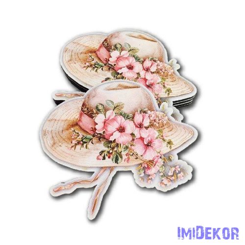 Kalap figura virágokkal M7cm 5db/csomag