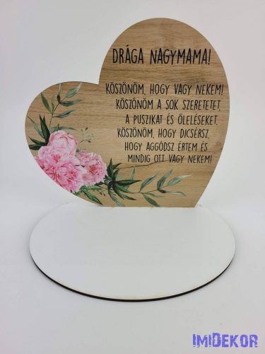 Talpas fa szív Drága Nagymama… 19,2x20cm