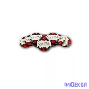 Szeretlek virágos kis kör fa tábla 3cm 10db/csomag