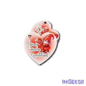   Piros manós szív - Szívem minden szeretetével 5cm 5db/csomag