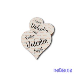   Boldog Valentin napot szív - Szeretlek felirattal 7cm 5db/csomag