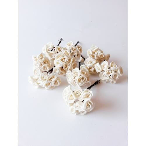 Sola virág mini drótos 100 db 2,5 cm - Fehér virágfej