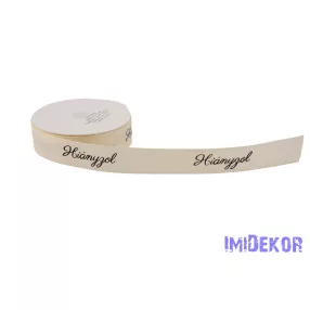 Feliratos ripsz szalag Hiányzol 20mm x 9,1m - Krém