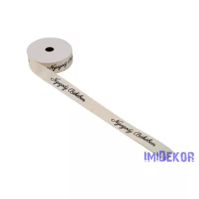 Feliratos ripsz szalag Nyugodj Békében 20mm x 9,1m - Krém