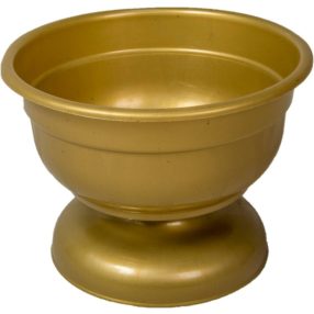 Műanyag talpas kerek tál arany D21cm M15,5cm