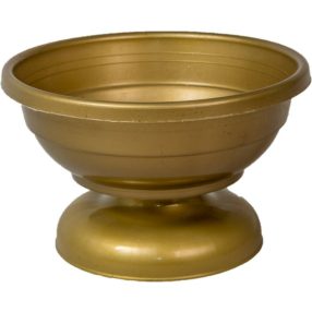 Műanyag talpas kerek tál arany D23cm M14cm