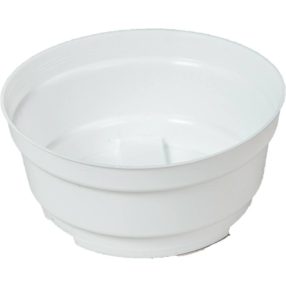 Műanyag kerek tál Y aljú fehér D15cm M6,5cm