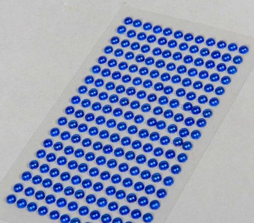 Öntapadós gyöngy matrica 4mm - Kék