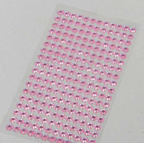 Öntapadós gyöngy matrica 4mm - Rózsaszín
