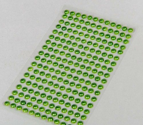 Öntapadós gyöngy matrica 4mm - Zöld