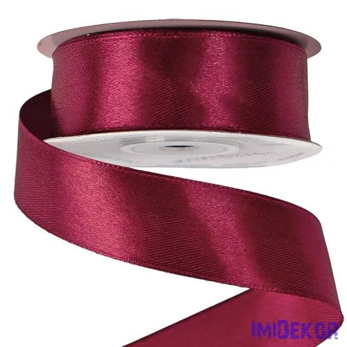 Szatén szalag 25 mm x 22.86 m - Borvörös