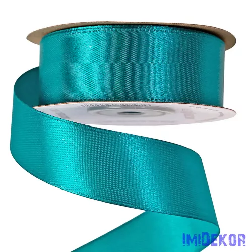 Szatén szalag 25 mm x 22.86 m - Türkizkék