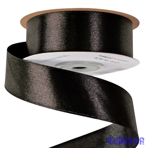 Szatén szalag 25 mm x 22.86 m - Fekete