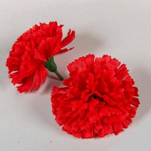 Szegfű selyemvirág fej 8 cm - Piros