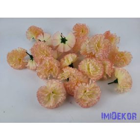 Szegfű selyemvirág fej 8 cm - Krém-Rózsaszín