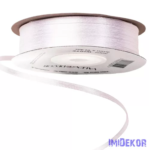 Szatén szalag 3 mm x 91.44 m - Fehér