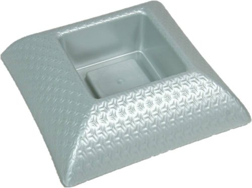 Műanyag tál négyzet alakú mintás ezüst M6,5x24x24cm