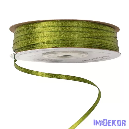Szatén szalag 3mm x 91.44m - Olivazöld