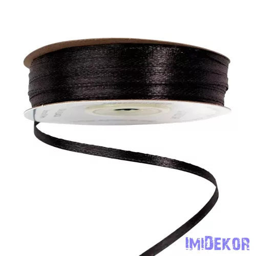Szatén szalag 3mm x 91.44m - Fekete