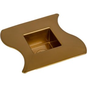 Műanyag szögletes tál SZAFAR arany M5x17x17cm
