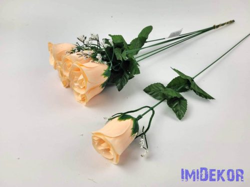 Bimbós rózsa szálas bársony 51 cm - Barack