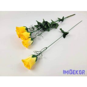 Bimbós rózsa szálas bársony 51 cm - Napsárga