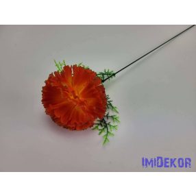   Szegfű aszparágusszal szálas selyemvirág 51 cm - Narancsos