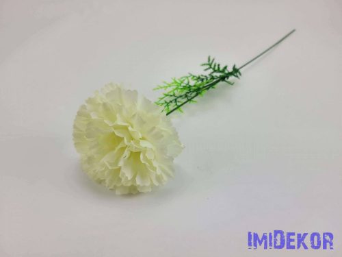 Szegfű aszparágusszal szálas selyemvirág 51 cm - Krém