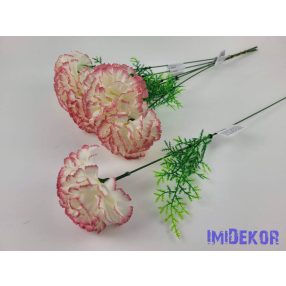   Szegfű + aszparágusz szálas selyemvirág 51 cm - Krém-Mályva