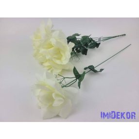 Nagyfejű szálas selyem rózsa 51 cm - Krém