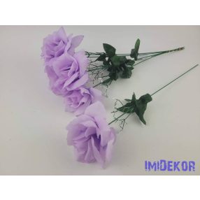 Nagyfejű szálas selyem rózsa 51 cm - Világos Lila