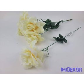 Nagyfejű szálas selyem rózsa 51 cm - Krém-Barack